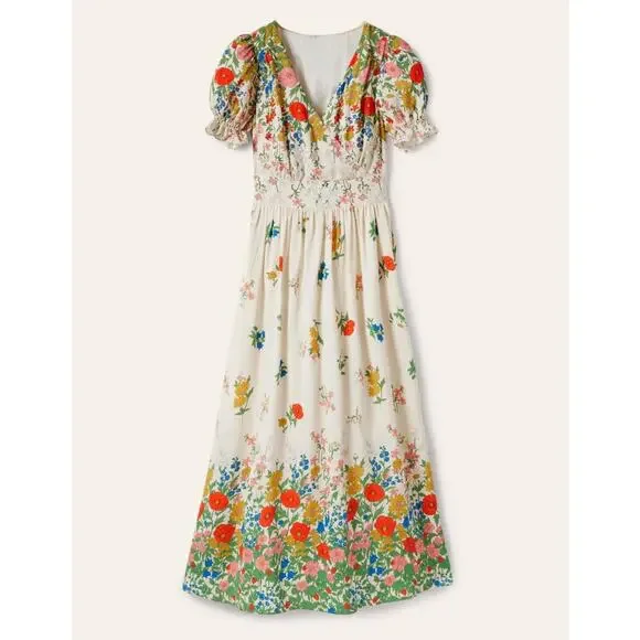 Boden Tessa Maxi Dress Size 20/22 Floral Spring Wrap Cottagecore Church Viscose - Picture 1 of 10